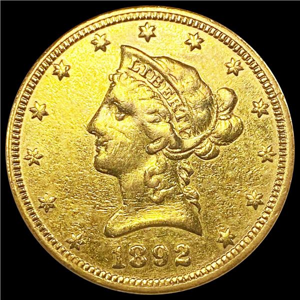 1892 $10 Gold Eagle CLOSELY UNCIRCULATED