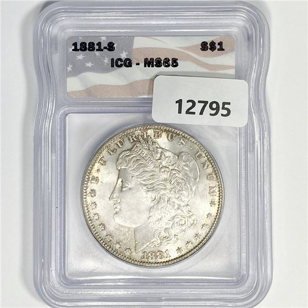 1881-S Morgan Silver Dollar ICG-MS65