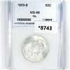 Image 1 : 1953-S Franklin Half Dollar NNC-MS66 FBL
