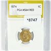 Image 1 : 1874 Indian Head Cent PGA-MS64 RED