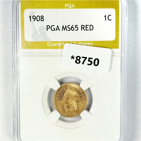1908 Indian Head Cent PGA-MS65 RED