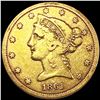 1861 $5 Gold Half Eagle LIGHTLY CIRCULATED