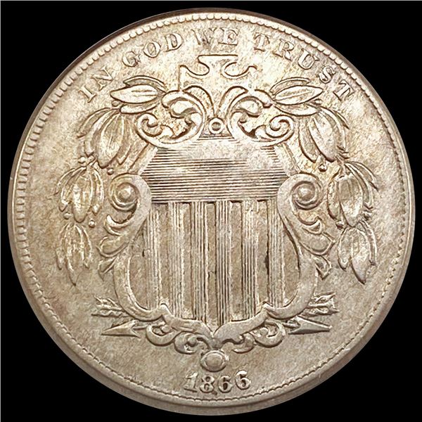 1866 Shield Nickel NEARLY UNCIRCULATED