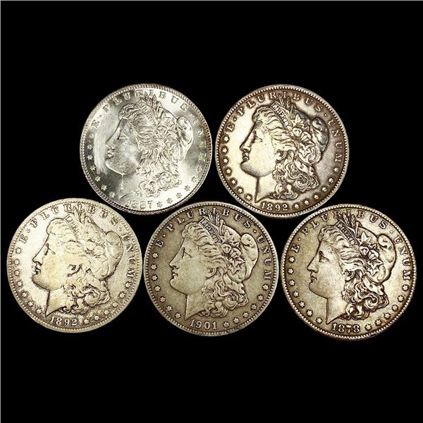 (5) Morgan Silver Dollars NEARLY UNCIRCULATED