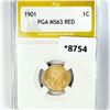 Image 1 : 1901 Indian Head Cent PGA-MS63 RED