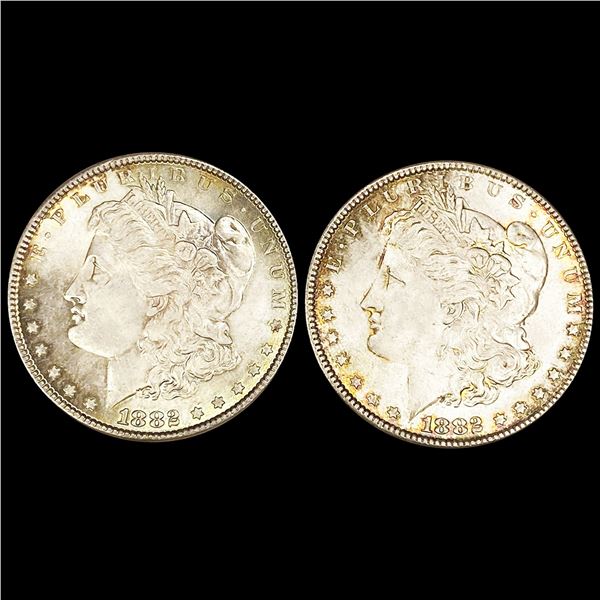 (2) 1882 Morgan Silver Dollars CLOSELY UNC
