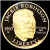 Image 1 : 1997-W Jackie Robinson .24oz Gold $5 GEM PROOF