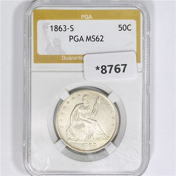 1863-S Seated Liberty Half Dollar PGA-MS62
