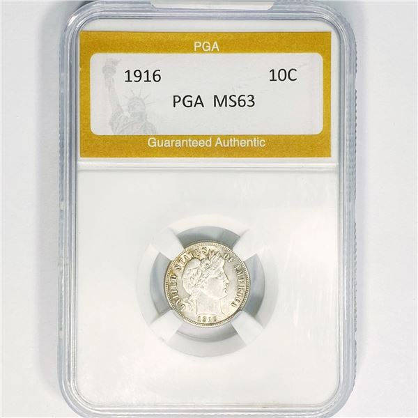 1916 Barber Dime PGA-MS63