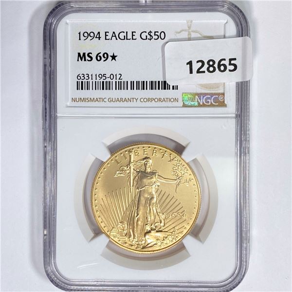 1994 $50 1oz American Gold Eagle NGC-MS69*