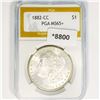 Image 1 : 1882-CC Morgan Silver Dollar PGA-MS65+
