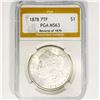 Image 2 : 1878 Rev 79 Morgan Silver Dollar PGA-MS63