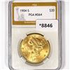 1904-S $20 Gold Double Eagle PGA-MS64