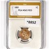 Image 1 : 1881 Indian Head Cent PGA-MS65 RED