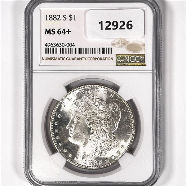 1882-S Morgan Silver Dollar NGC-MS64+