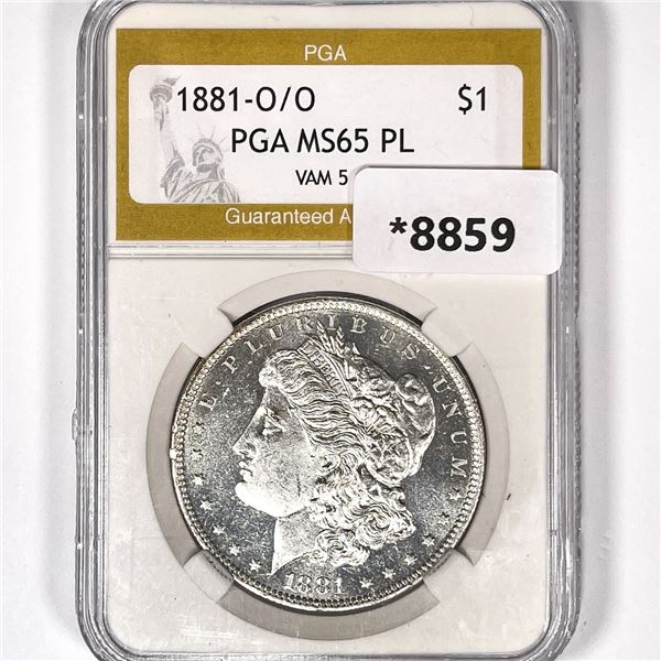 1881-O/O Vam 5 Morgan Silver Dollar PGA-MS65 PL