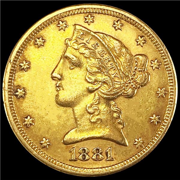 1881 $5 Gold Half Eagle UNCIRCULATED