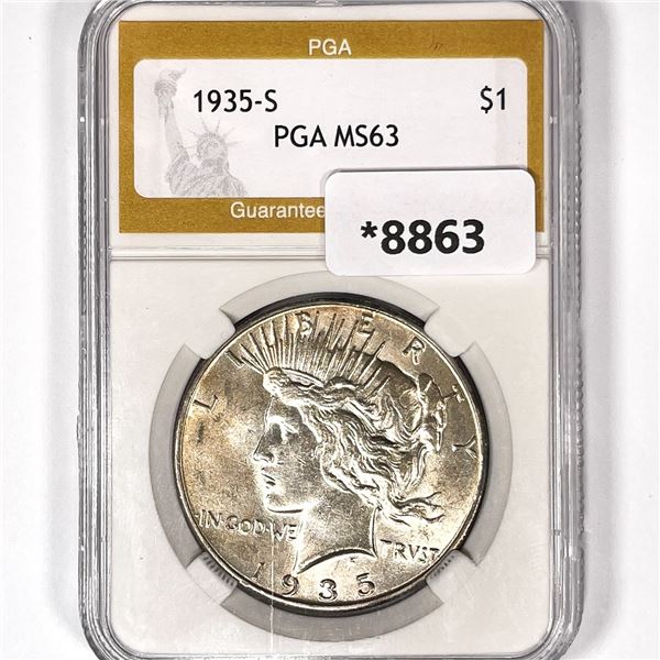 1935-S Silver Peace Dollar PGA-MS63