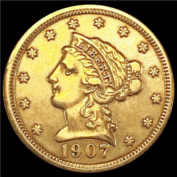 1907 $2.50 Gold Quarter Eagle CLOSELY