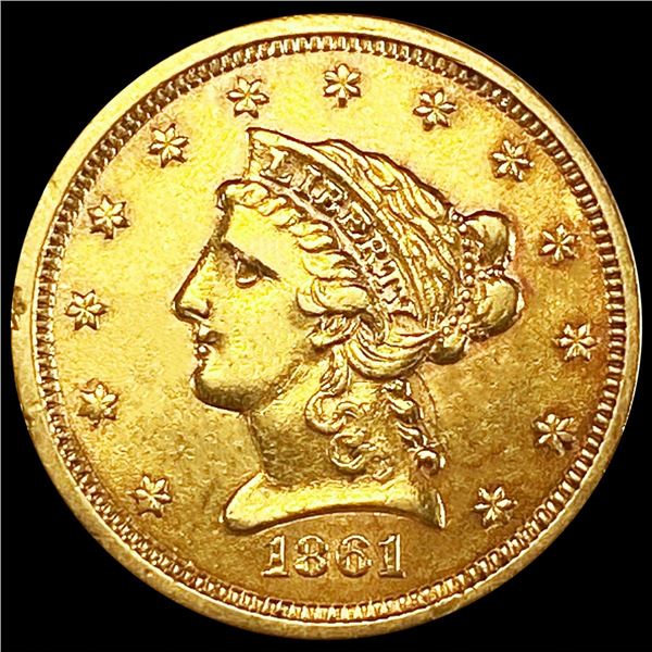 1861 $2.50 Gold Quarter Eagle CLOSELY