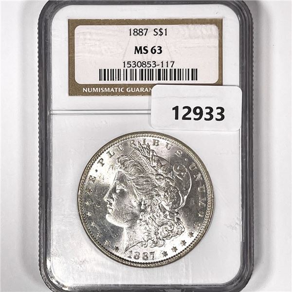 1887 Morgan Silver Dollar NGC-MS63