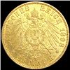 Image 2 : 1898 German Prussia Gold 20 Mark UNCIRCULATED