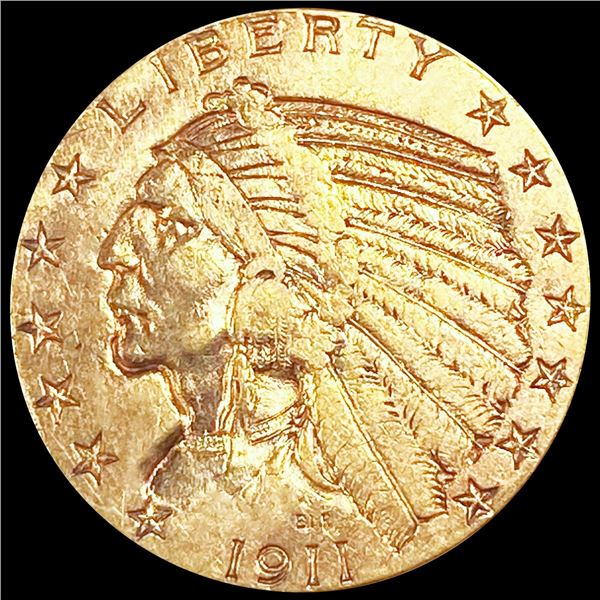 1911-S $5 Gold Half Eagle CLOSELY UNCIRCULATED