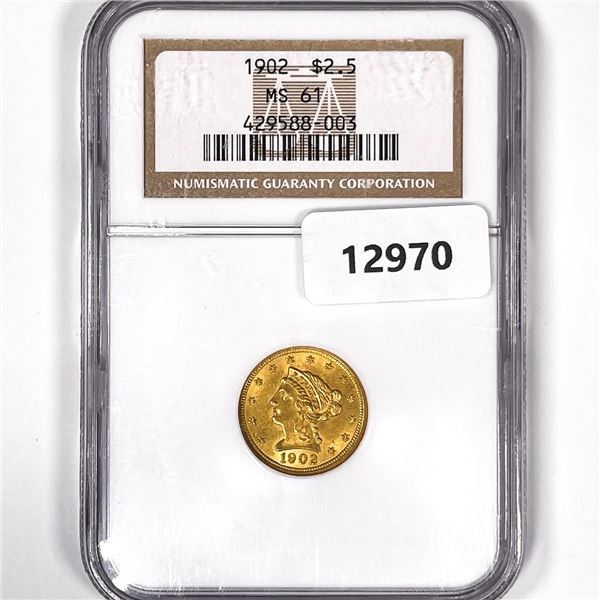 1902 $2.50 Gold Quarter Eagle NGC-MS61