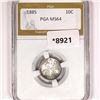Image 1 : 1885 Seated Liberty Dime PGA-MS64