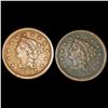 1856 & 51 Braided Hair Large Cents LIGHTLY CIRC