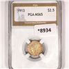 1913 $2.50 Gold Quarter Eagle PGA-MS65
