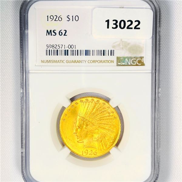 1926 $10 Gold Eagle NGC-MS62