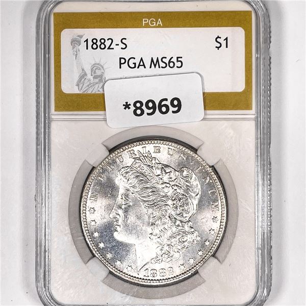 1882-S Morgan Silver Dollar PGA-MS65