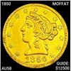 1850 MOFFAT $5 Gold Half Eagle CHOICE AU