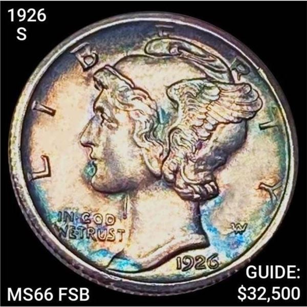 1926-S Mercury Silver Dime SUPERB GEM BU FSB