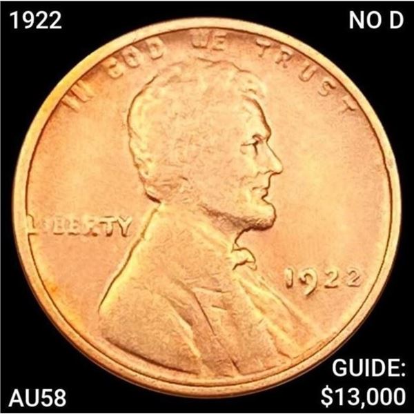 1922 No D Lincoln Wheat Cent CHOICE AU