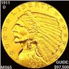 Image 1 : 1911-D Strong D $2.50 Gold Quarter Eagle GEM BU
