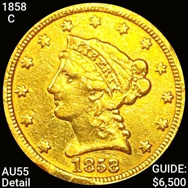 1858-C $2.50 Gold Quarter Eagle CLOSELY UNC