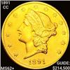 1891-CC $20 Gold Double Eagle UNCIRCULATED+