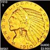1910-S $5 Gold Half Eagle UNCIRCULATED
