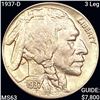 1937-D 3 Leg Buffalo Head Nickel CHOICE BU