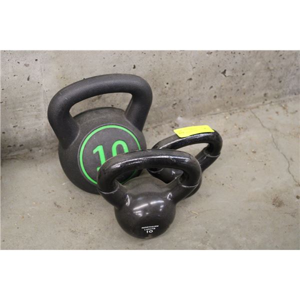 25 POUNDS OF KETTLEBELLS- 10LBX2 5LBX1