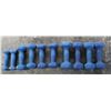 Image 1 : 22LBS OF BLUE HEX DUMBELLS