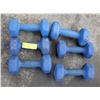 Image 1 : 38LBS OF BLUE HEX DUMBELLS