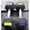 Image 1 : 40LBS BLACK HEX DUMBBELLS