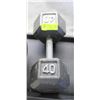 Image 1 : SILVER HEX DUMBBELL 40 LB