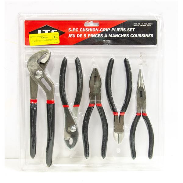 NEW ITC 5PC CUSHION GRIP PLIERS SET