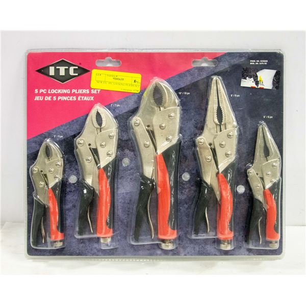 NEW ITC 5PC LOCKING PLIERS SET