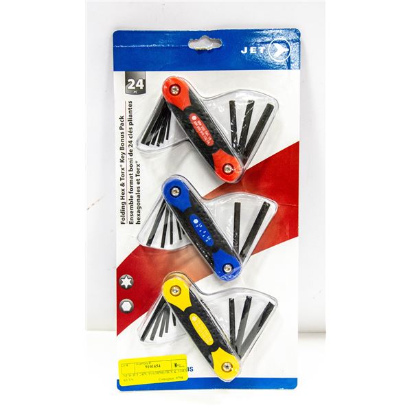 NEW JET 24PC FOLDING HEX & TORX  KEYS