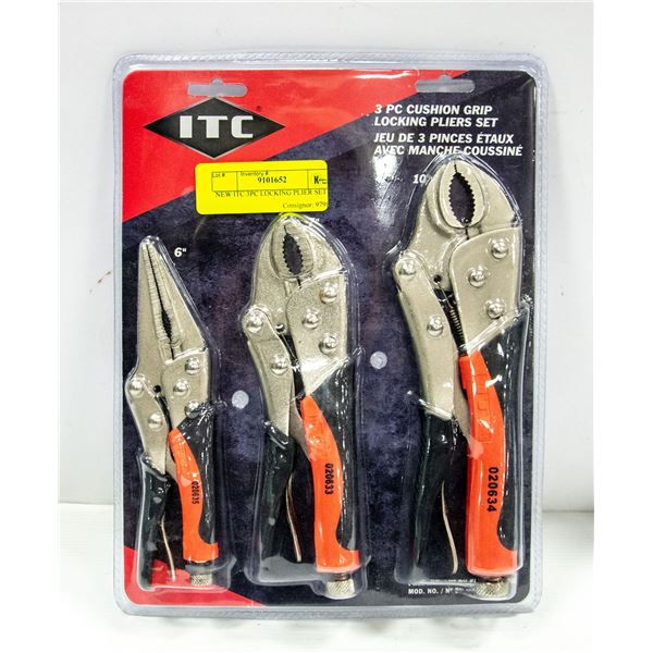 NEW ITC 3PC LOCKING PLIER SET